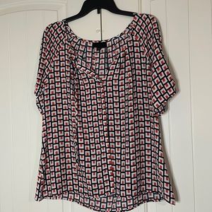 Navy and Orange Worthington Blouse Size XL